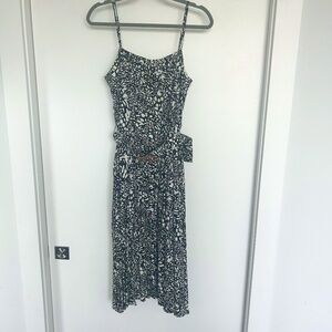 Vici Animal Print Midi Pleated Dress